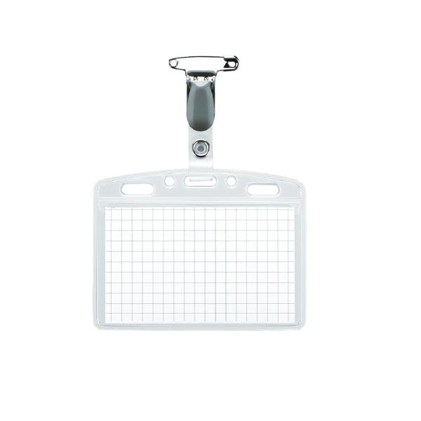 コクヨ　ナフ-150N　タッグ名札　安全ピン　クリップ両用型　名刺　IDカードサイズ用　ヨコ型