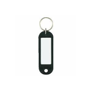 コクヨ　ナフ-200D　キーホルダー型名札　片面表示用　42x17mm　黒　(50個セット)