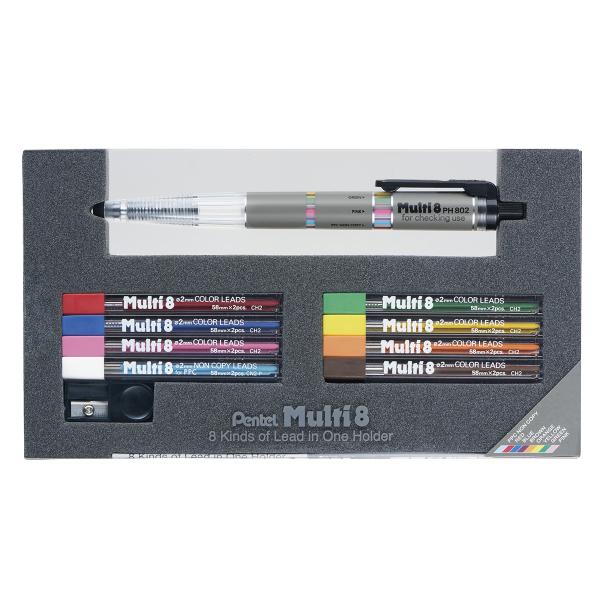 ぺんてる　PH802ST　マルチ8セット＜Multi8＞　ホルダーシャープペンシル　芯径2.0mm　...
