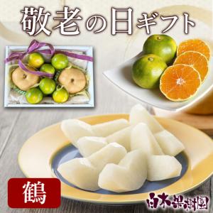 敬老の日　ギフト　<鶴セット>　梨2個・みかん6個 送料無料