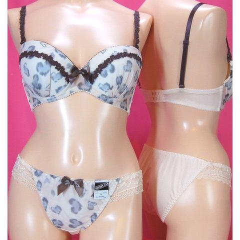 【SECRET JAM】ハート豹ケミカルフラワーブラとショーツのセット