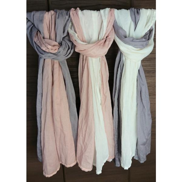 ガーゼ マフラー コットン シルクガーゼ 軽い ２重マフラー 秋カラー 日本製