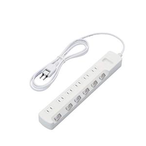 エレコム 省エネタップ 個別スイッチ ホコリシャッター付 6個口 2m ホワイト T-E6CA-2620WHの商品画像