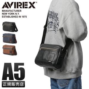 アヴィレックス ショルダーバッグ メンズ ブランド 軽量 撥水 合皮 小さめ 斜めがけ A5 ミリタリー スチュアート アビレックス AVIREX AX5002｜business-bugs