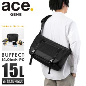 新商品/エース/ジーンレーベル/バフェクト/メッセンジャーバッグ/14インチOC【gene-17622】【LOG】