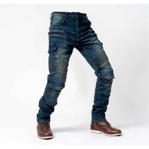 [FTY]　バイクウエア　デニム　オリジナルバイクパンツ　ズボン　夏用通気　伸縮性/摩耗性　大きい目...