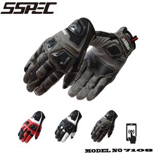SSPEC] バイク用 レーシング グローブ 本革手袋 通気 防風 バイク用品