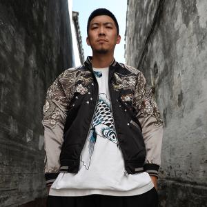 ヨコスカ] 男女兼用 US・NAVY刺繍マーク スカジャン リバーシブル