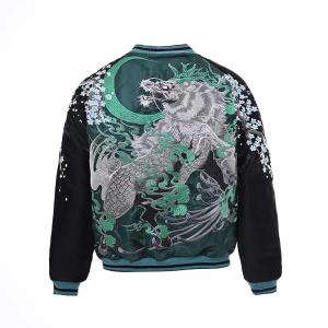 ヨコスカ] 男女兼用 US・NAVY刺繍マーク スカジャン リバーシブル