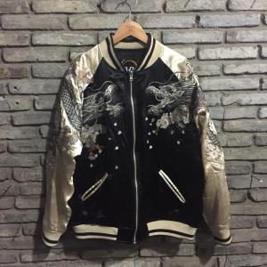 ヨコスカ] 男女兼用 富士山＆虎刺繍マーク スカジャン リバーシブル
