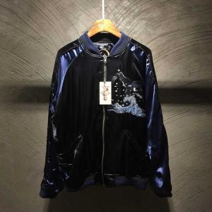 ヨコスカ] 男女兼用 桜木下の九尾狐刺繍マーク スカジャン ジャンパー