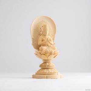 仏像 大日如来 座像 ヒノキ製 丸座 1.8寸...の詳細画像1