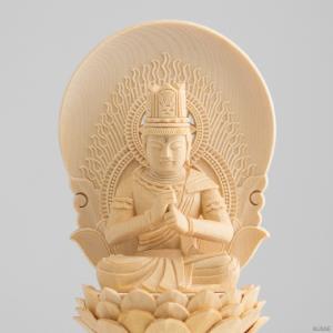 仏像 大日如来 座像 ヒノキ製 丸座 1.8寸...の詳細画像3