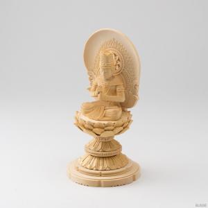 仏像 大日如来 座像 ヒノキ製 丸座 1.8寸...の詳細画像4