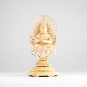 仏像 日蓮聖人 座像 3.0寸 桧木彩色 日蓮上人 日蓮宗 法華宗 日蓮大