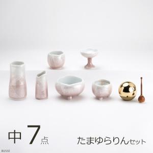 仏具 セット ほのか 九谷銀彩 ピンク 中サイズ...の商品画像
