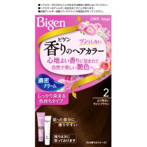 ビゲン　香りのへアカラー濃密クリーム　密着染め色持ちタイプ　2（より明るいライトブラウン）｜busshouzan