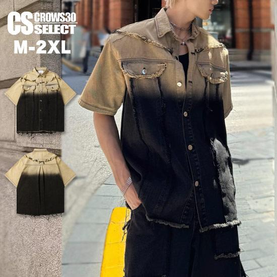 オラオラ系 デニムシャツ メンズ オラオラ系 ファッション 大人 スタイル ヤンキー  チンピラ 3...