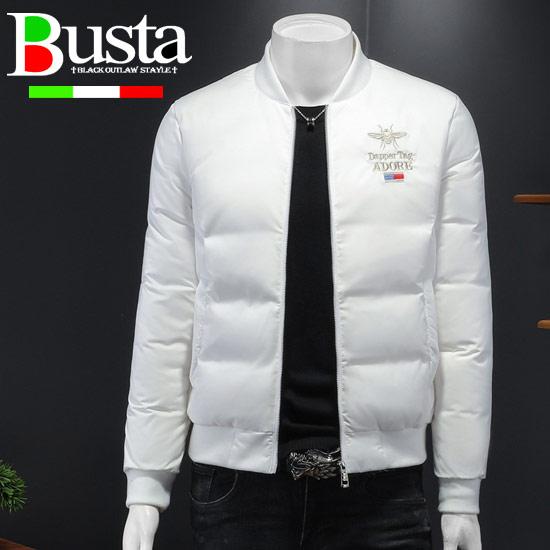 ダウンジャケット メンズ オラオラ系 ホワイトダウン メンズ 蜂 刺繍 エンブレム イタリアン 中綿...