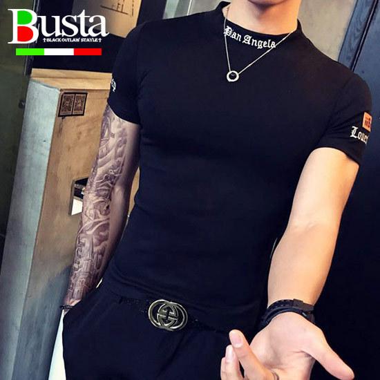 Tシャツ メンズ オラオラ系 Tシャツ メンズ 半袖 刺繍 ネックロゴ パッチ インポート オラオラ...