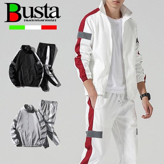 セットアップ 上下セット メンズ オラオラ系 ジャージ 上下 セット アウター ライン ナイロン イ...