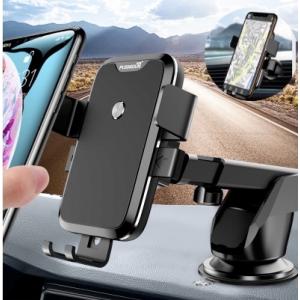 車載ホルダー スマホホルダー 粘着ゲル吸盤 + エアコン吹き出し口式兼用 取り付け簡単 伸縮アーム ...