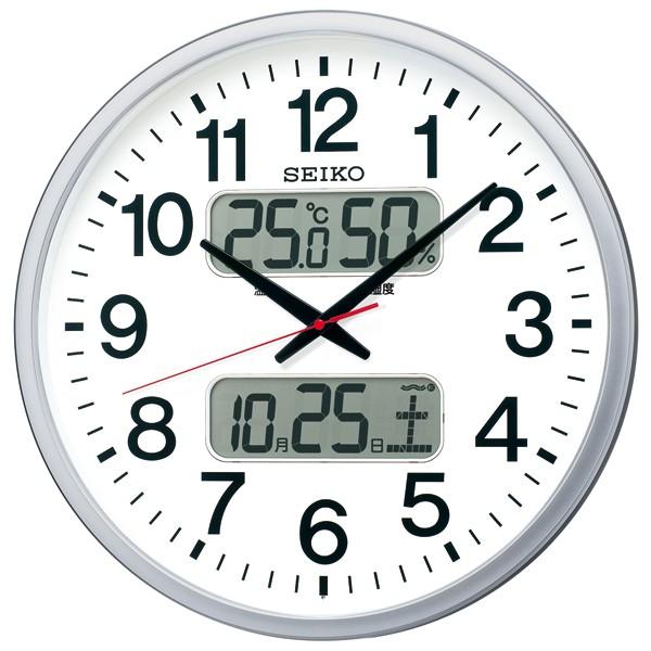 掛け時計 壁掛け時計 掛時計 カレンダー 温度湿度表示 温湿時計 電波時計 電波クロック  セイコー...
