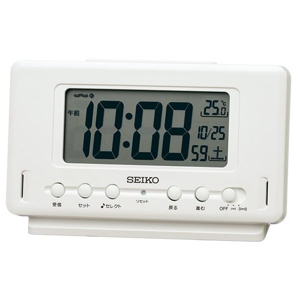 目覚まし時計 置き時計 温度湿度計 電波時計 SEIKO セイコー クロック SQ796W デジタル