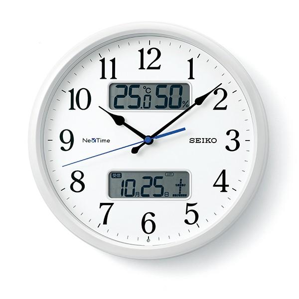 掛け時計 壁掛け時計 温度湿度計 日付表示 電波時計 SEIKO セイコー クロック ZS251W ...