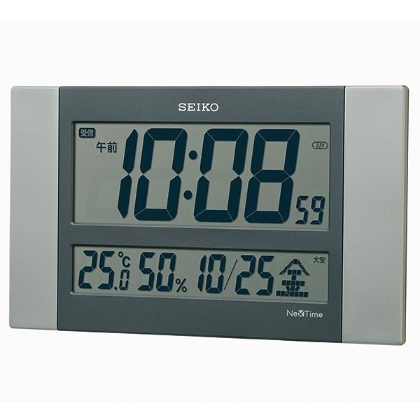 掛け時計 壁掛け時計 温度湿度計 日付表示 電波時計 SEIKO セイコー クロック ZS451S ...