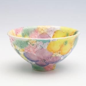 工房ゆずりは ディナー皿 色彩花 瀬戸焼 花柄 女性だけの工房 手描き
