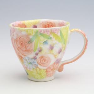 工房ゆずりは ディナー皿 色彩花 瀬戸焼 花柄 女性だけの工房 手描き