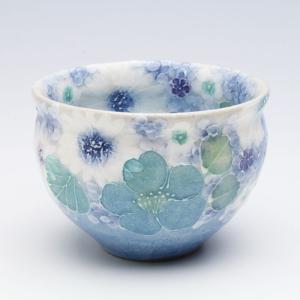 工房ゆずりは おしゃれ鉢 色彩花 瀬戸焼 花柄 女性だけの工房 手描き