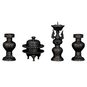 仏具 経机 机 卓 浄土真宗本願寺派 西 前三段 脇卓 黒 6.5寸