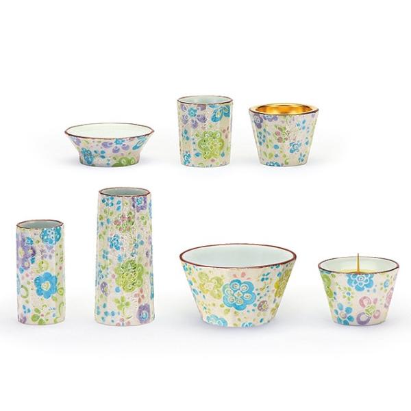 仏具セット おしゃれ 仏具セット 「有田焼 仏具 陶器 叶夢 杏花 7点セット」 モダン ミニ かわ...