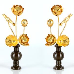 仏具・仏花【シルクフラワー常華（リアル蓮花）：サイズ大】仏壇仏具