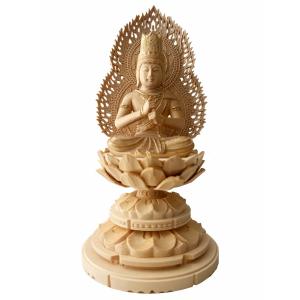 木彫り仏像 【大日如来】 二重火炎光背八角台 肖楠木 眼入切金 坐2.0寸