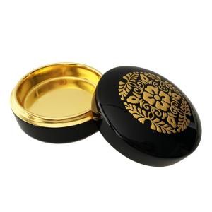 道場宗廣作　鵬雲斎好　蒔絵　秋草　三日月　升　香合　共箱　茶道具 道場宗廣作 鵬雲斎好 蒔絵 秋草 三日月 升 香合 共箱 茶道具