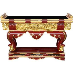 仏具 寺院用 各宗派 須弥型前机 通彫 金具打 7尺 机