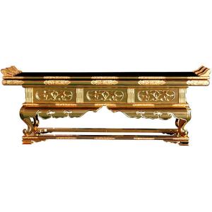 仏具 寺院用 (本願寺派 西) 寺院仏具 祖師 御代前 前卓 経机 机 3.5尺