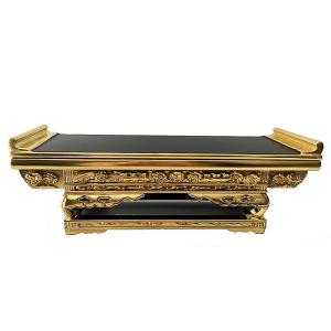 仏具 経机 机 卓 浄土真宗本願寺派 西 前三段 脇卓 黒 6.5寸