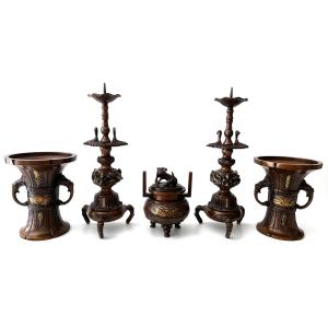 仏具 本山彫 五具足 4.5寸 仏具セット 真宗大谷派 東 : 仏壇職人 関