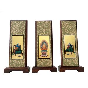 掛軸 掛け軸 仏具 臨済宗 30代 両脇 セット 普賢菩薩 文殊菩薩 : 仏壇