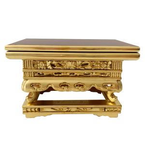 真塗り 螺鈿 草華紋 四方卓 香炉台 仏教美術(K-YC341) 仏具 机 卓 上卓 京須弥 華鋲卓 5.0寸 真宗大谷派 東 仏光寺 高田派