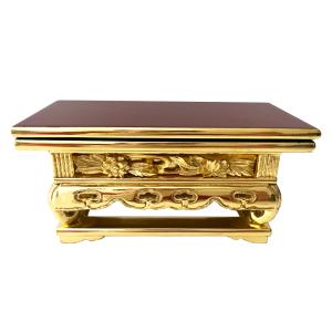 仏具 経机 机 卓 浄土真宗本願寺派 西 前三段 脇卓 黒 6.5寸