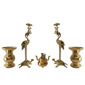 おりんセット 2.5寸 おりん 四角輪台 緑布団 真宗大谷派 東 高田派