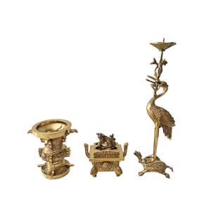 仏具 三具足 真宗大谷派 東 仏具 本山彫三具足 2.5寸 仏具セット : 仏壇職人 関工作