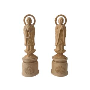 御仏像 法然上人・善導大師御尊像 両大師 浄土宗用 中七 彩色4寸 お