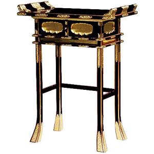 仏具 寺院用 経机 机 卓 木製 背高経机 黒 16寸 1尺6寸 寺院仏具