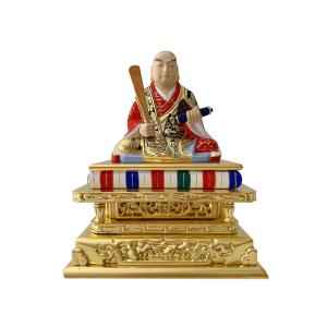 仏像 日蓮宗 日蓮上人 1.5寸（木製 彩色）高さ約9.3cm幅8.0cm : お仏壇